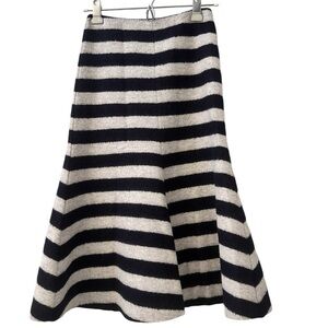 Nicholas Women’s Wool Striped Flare Skirt Navy & Cream US 2